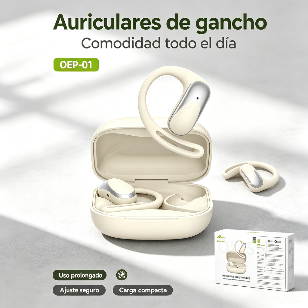 Auriculares Inalámbricos de Gancho OEP-01 | Bluetooth | Uso Prolongado