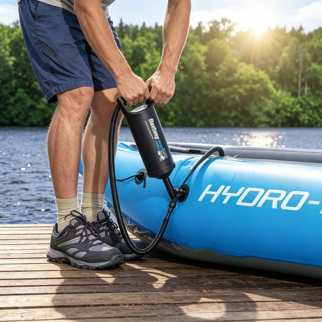 Bestway Hydro-Force Bomba de Mano Manual 36 cm | Kayak, SUP y Productos Inflables | 3 Adaptadores de Válvula