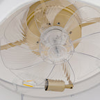 Ventilador de techo de 19 pulgadas moderno, alas de ABS, doble control a través de la app y el mando a distancia, seis velocidades reversibles de ajuste del ventilador, ideal para dormitorios y guarderías