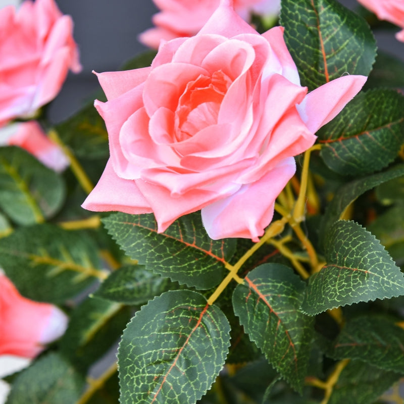 Plantas artificiales de rosa grandes de 90 cm, planta artificial, árbol de rosa de plástico en maceta, árbol artificial tan real como para el salón, dormitorio, oficina, decoración moderna, regalo