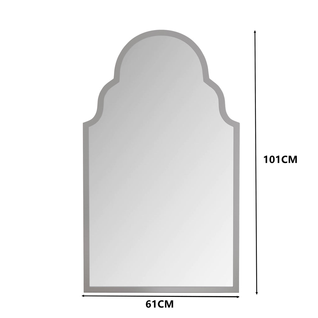 Espejo rectangular de 61x101CM, espejo rectangular plateado, espejo de pared con marco de metal, espejo de baño para la pared, para el baño, la sala de estar, la decoración de la pared del dormitorio