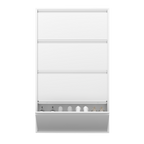 Gabinet de calzado de metal con 4 cajones volteables, organizador de calzado para la pared, estante oculto estrecho para el vestíbulo, blanco
