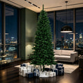 Árbol de Navidad artificial de 210 cm, 865 ramas con hojas artificiales realistas, imitación fiel del abeto Nordmann en color verde, decoración navideña festiva para el hogar (solo incluye el árbol de Navidad)