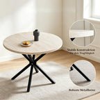 Mesa de comedor redonda moderna con estructura cruzada, Mesa redonda, Mesa universal con silueta elegante (solo mesa)
