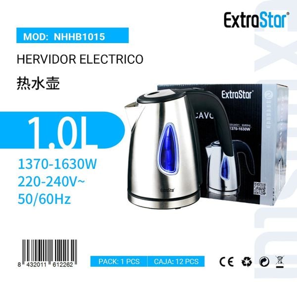 HERVIDOR ELECTRICO 1.0L ACERO