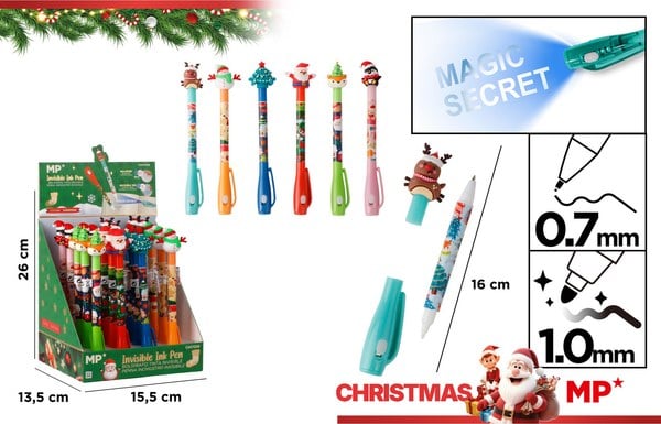 Bolígrafo Tinta Invisible Magic Secret Navideño