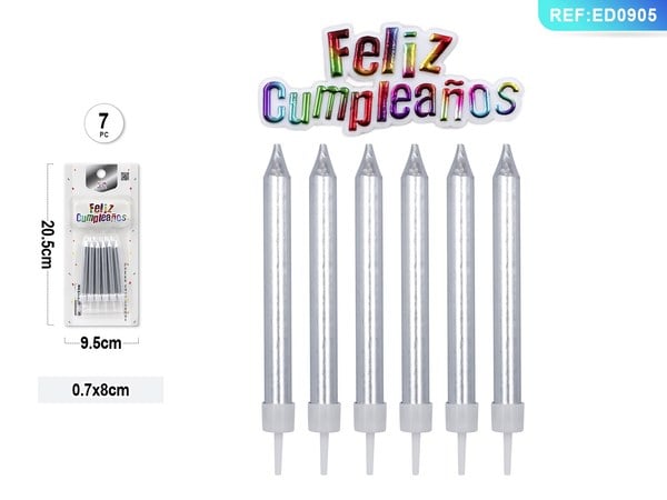 VELAS CUMPLEAÑOS 7 PIEZAS