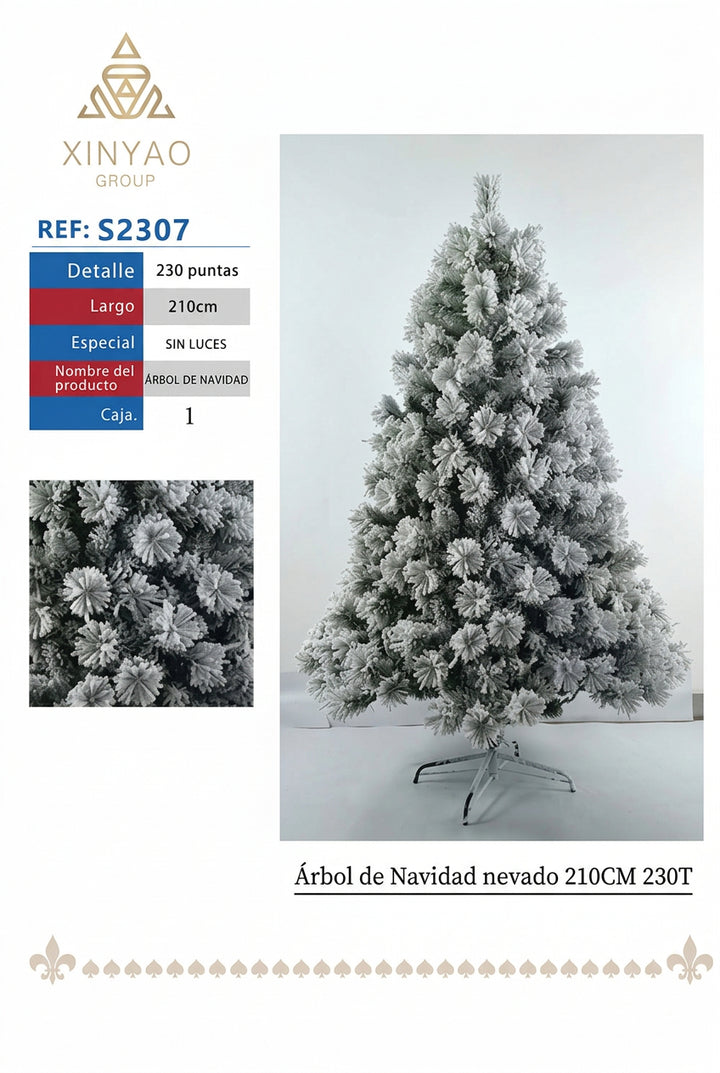 Arbol Navidad Nevado 210cm 230T