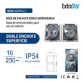 BASE DE ENCHUFE DOBLE IMPERMEABLE IP54