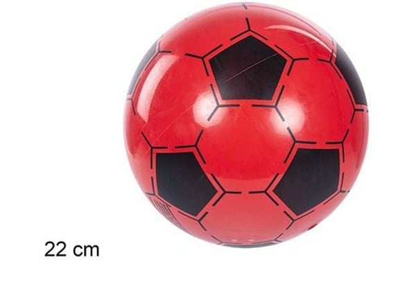 BALÓN PLÁSTICO FÚTBOL ROJO 22 CM