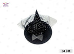 SOMBRERO TRICORNIO DE MALLA CON LENTEJUELAS PARA HALLOWEEN