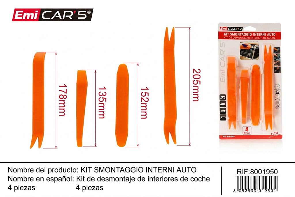 EMI Kit Desmontaje Interior Coche 4 Piezas