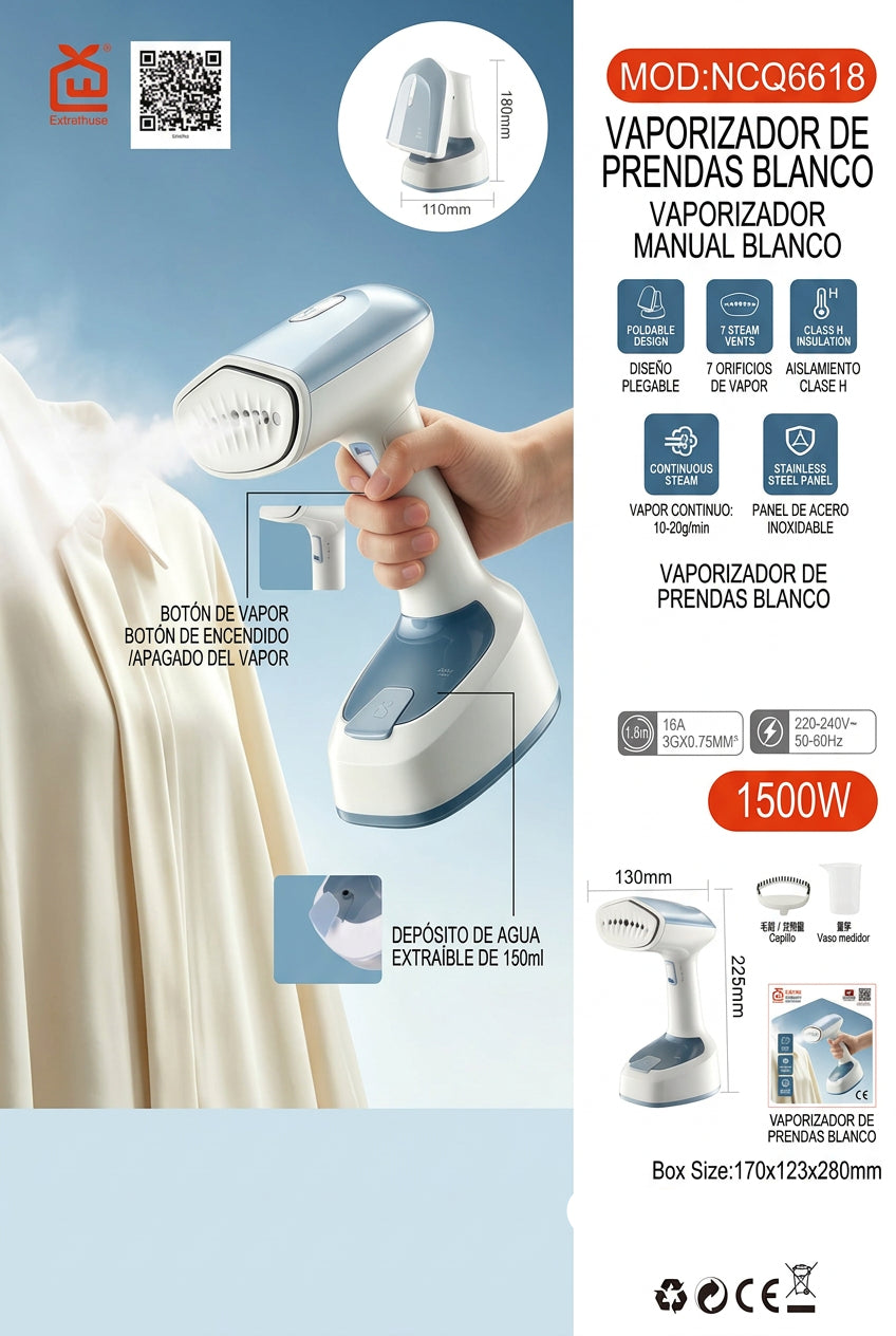 Vaporizador de prendas azul 1500W