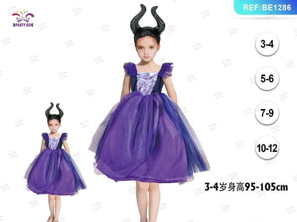 Disfraz de Maléfica para Niña - Set con Vestido