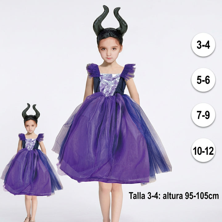 Disfraz de Maléfica para Niña - Set con Vestido
