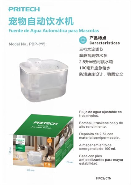 Fuente de Agua Automática para Mascotas