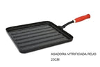 Asadora Vitrificada Roja 23x23