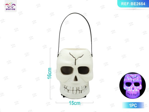 CALAVERA DE HALLOWEEN CON GYPSOPHILA (1 PIEZA)