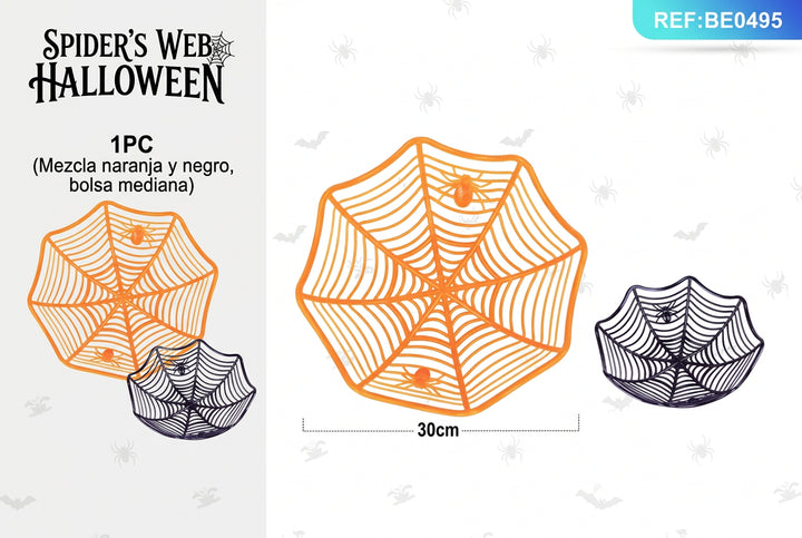 Plato de Frutas con Diseño de Telaraña Halloween 1 Pieza