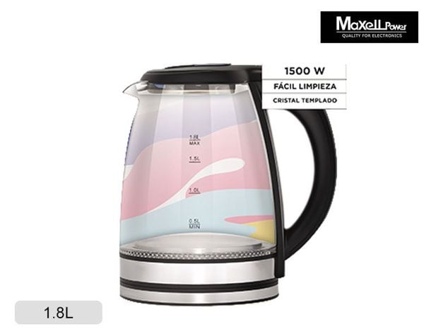 HERVIDOR DE AGUA 1.8L JARRA CRISTAL MAXELL POWER