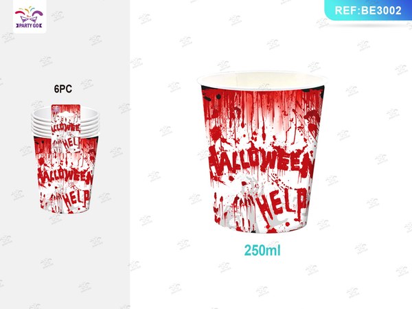 Vasos de Papel de Halloween (6 Uds.)