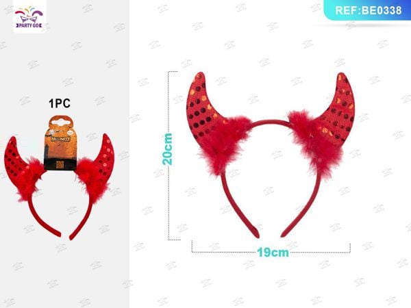 Diadema de Cuernos Rojos para Halloween