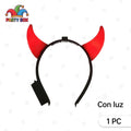 BROCHE CUERNOS CON LUCES HALLOWEEN