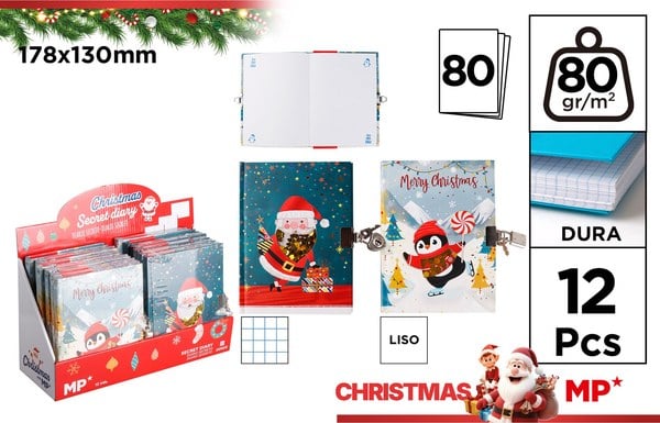 Cuaderno Secreto con Candado Navideño