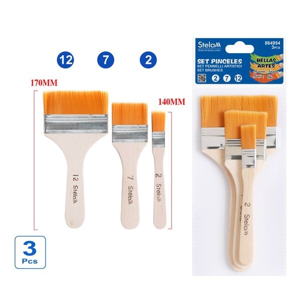 Set de 3 Pinceles para Bellas Artes
