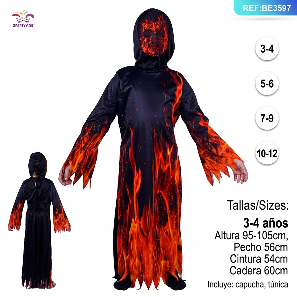 Conjunto Infantil de Disfraz Demonio de Fuego