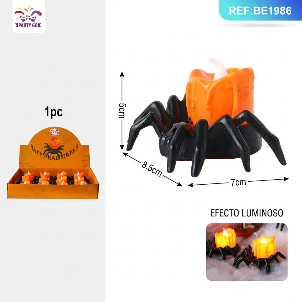 LINTERNA DE VELA DE ARAÑA DE HALLOWEEN