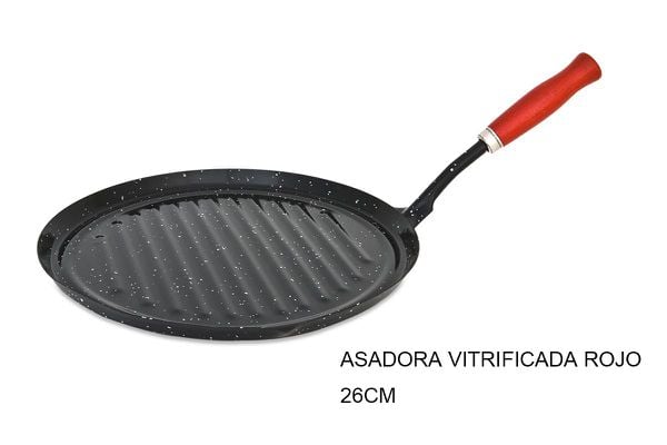 Asadora Vitrificada Roja 26 cm