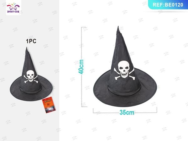 Sombrero de Bruja Calavera 40x35cm