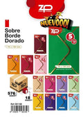 5 Sobres Borde Dorado 76x120 110 gr