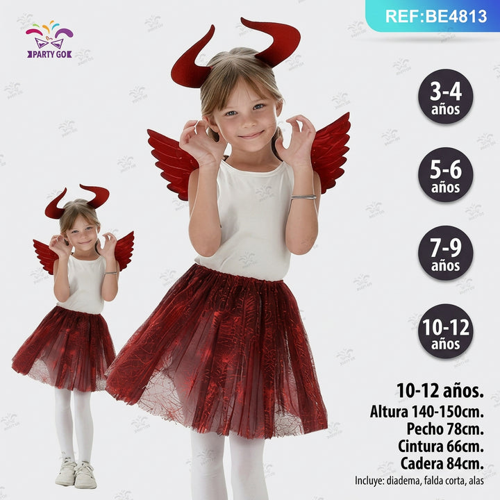 Disfraz Demonio Rojo para Niñas 10-12 Años