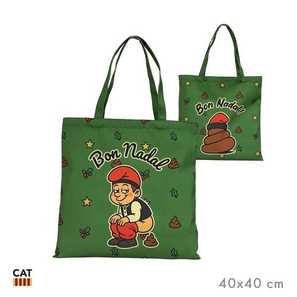 BOLSA DE TELA TOTE CAGANER NAVIDEÑA