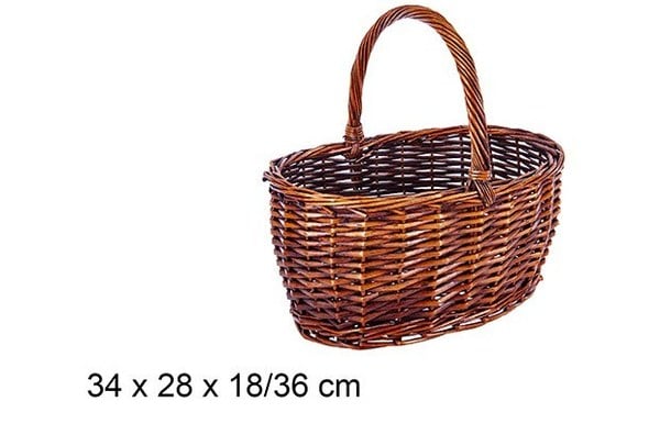 Cesta Mimbre Ovalada Caoba 34x28x18/36 cm