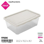 Fiambrera Rectangular Alta 2L Surtido Pastel