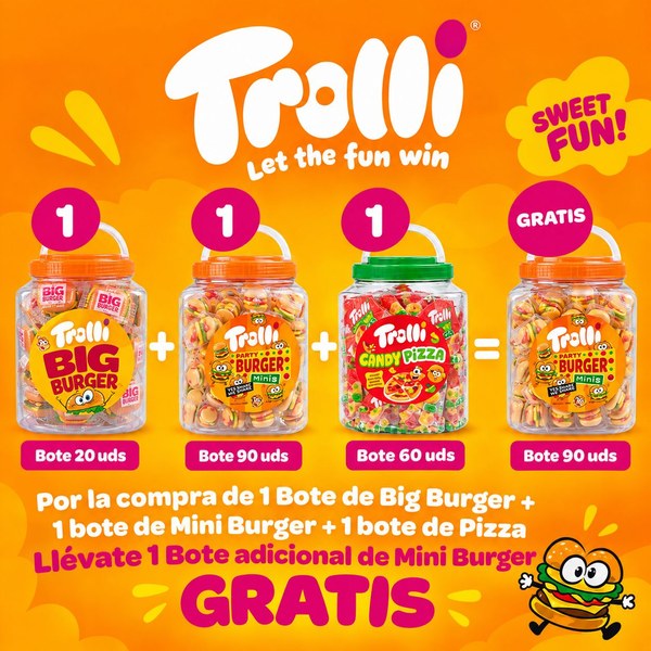 LOTE TROLLI VUELTA AL COLE 3 + MINI BURGER GRATIS