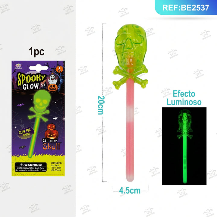 VARITA MÁGICA DE CALAVERA FLUORESCENTE PARA HALLOWEEN