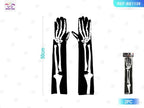 GUANTES LARGOS CON HUESOS PARA HALLOWEEN
