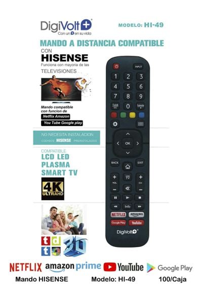 Mando Compatible para TV Hisense HI-49
