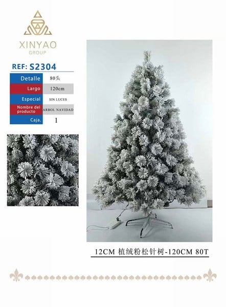 Arbol Navidad Nevado 120cm 80T
