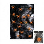 Tela de Araña Negra Halloween 200g con 20 Arañas