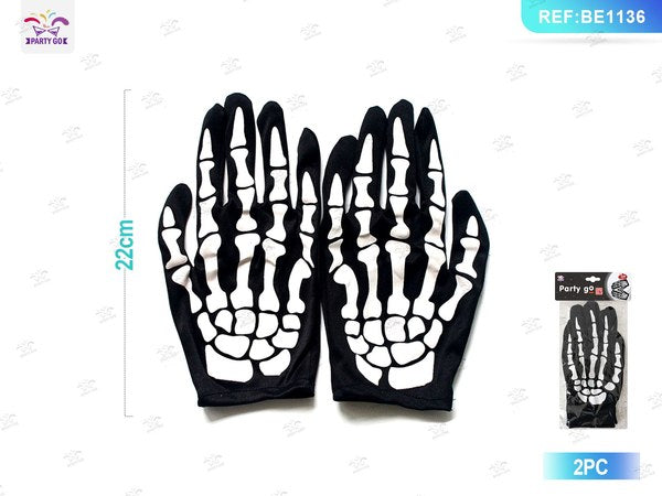 Guantes con Huesos para Halloween