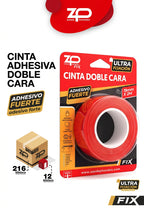 CINTA DOBLE CARA EXTRA FUERTE 19MM X 2M