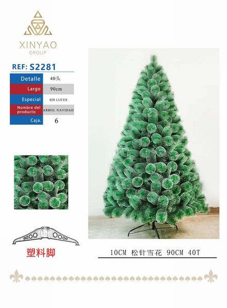 Arbol Navidad Nevado 90cm 40T