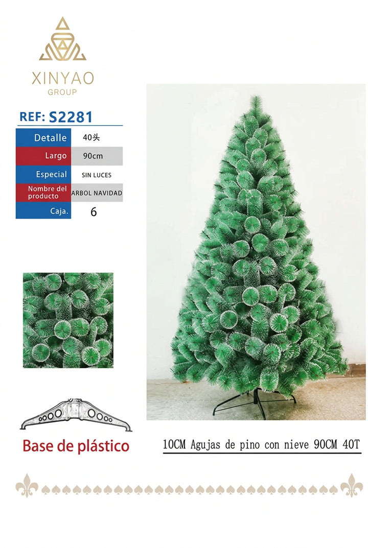 Arbol Navidad Nevado 90cm 40T