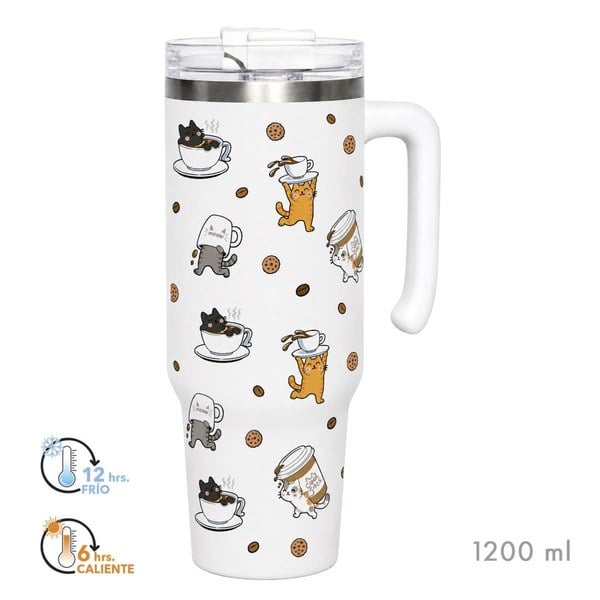 MUG TERMICO 1200ML COFFEE COOL CATS