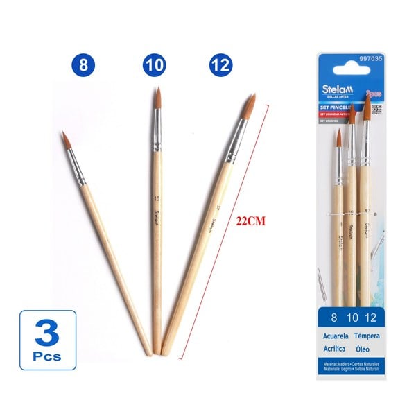 Set de 3 Pinceles para Arte